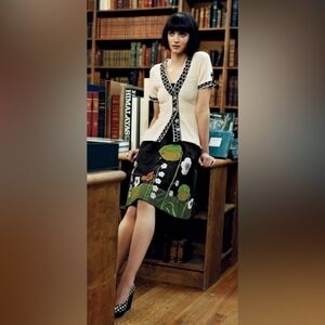 Sz Large Bookbinder x Anthropologie Cream Peplum Cotton Blend Cardigan HWR
